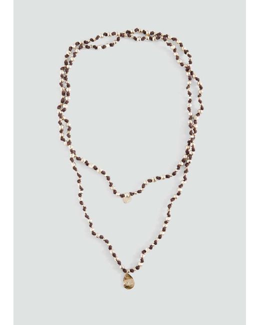 MANGO TEEN Metallic Beads Pendant Necklace