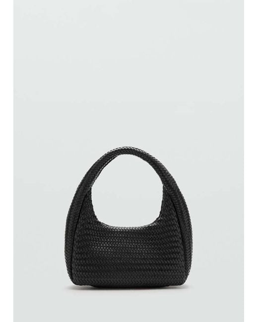 Mango Black Braided Shoulder Bag