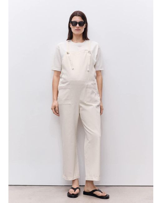 Mango White Maternity Denim Dungarees