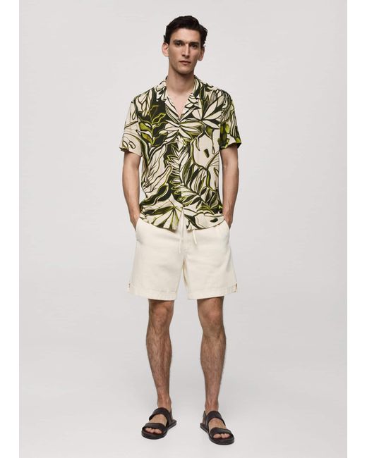 Mango Natural Flowy Hawaiian Print Shirt for men