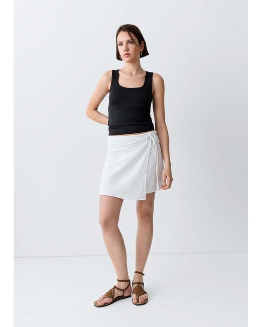 MANGO TEEN White Square-Neck Strappy Top
