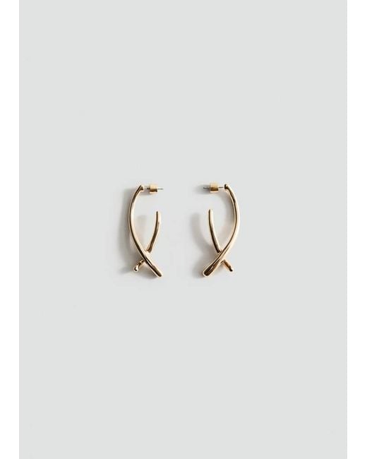 Mango White Irregular Textured Earrings