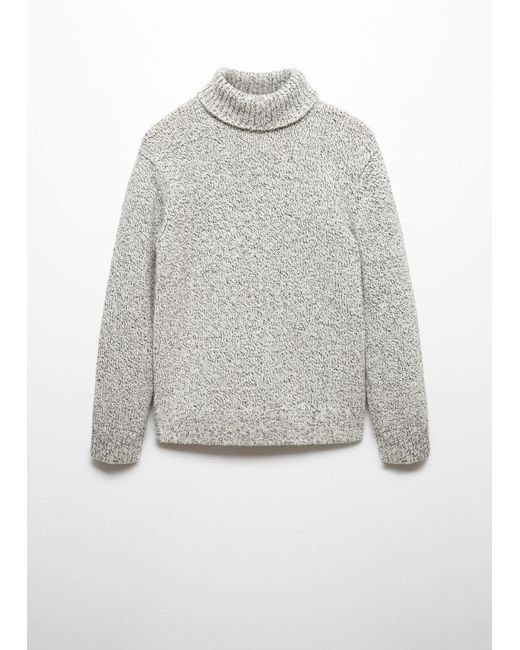 Mango White Wool Turtleneck Sweater Light/pastel for men