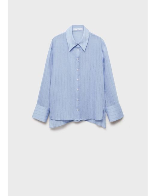 Mango White Stripe-Print Shirt