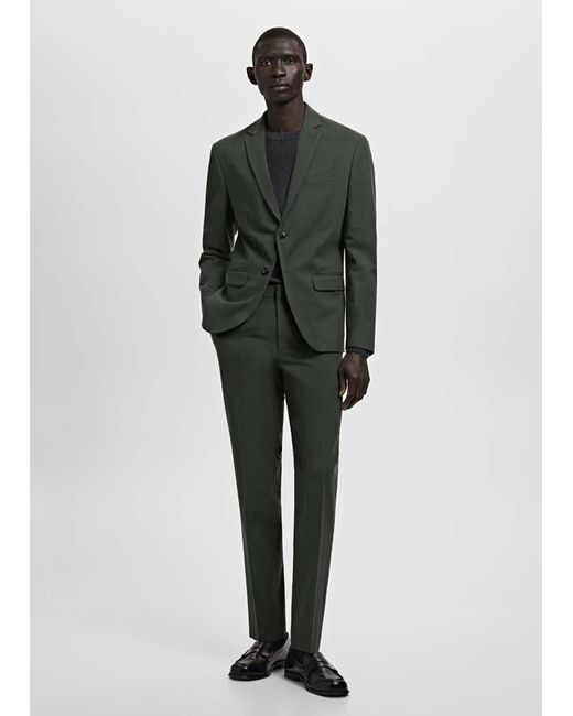 Mango Black Stretch Fabric Super Slim-Fit Suit Trousers for men