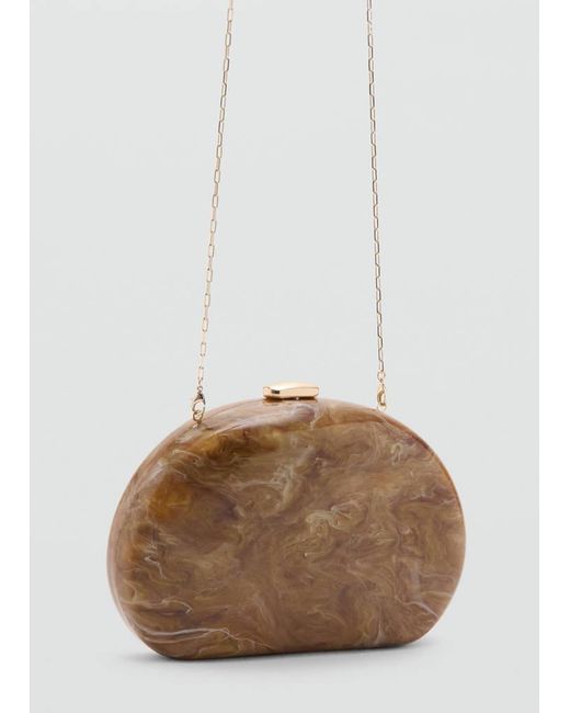 Mango Brown Oval Clutch Bag