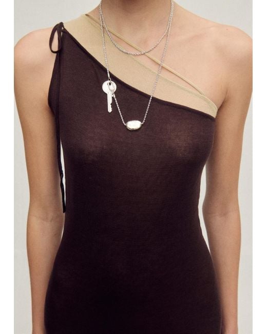 Mango Black Key Necklace With Beads