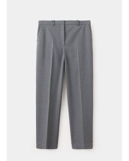 Mango Gray Chalk-Stripe Straight Trousers