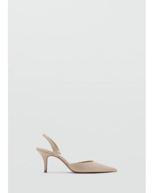 Mango White Coconut-Toe High-Heeled Shoe