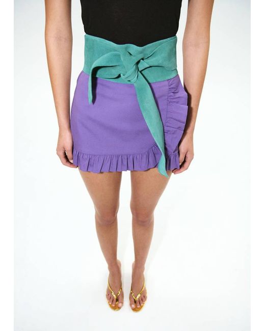 Mango Purple Suede Obi Belt