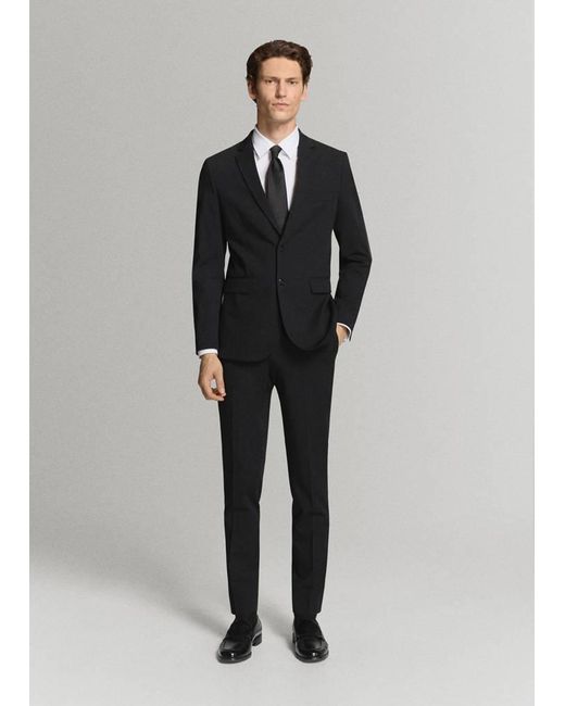 Mango White Super Slim Fit Cotton Stretch Suit Shirt for men