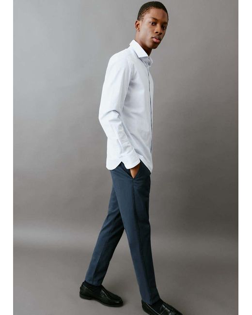 MANGO TEEN Gray Plain Chino Trousers for men