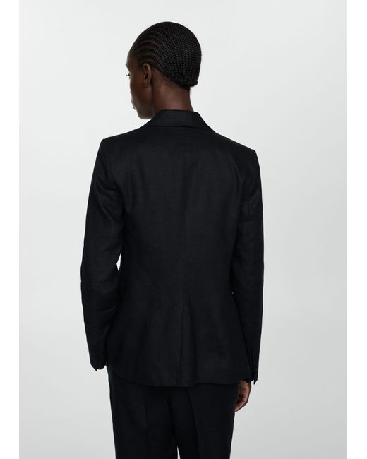 Mango Black Blazer Suit 100% Linen