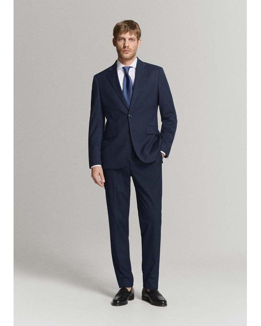 Mango Blue Milan Slim-Fit Suit Jacket for men