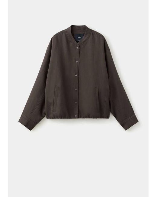 Mango Purple Lyocell Bomber Jacket