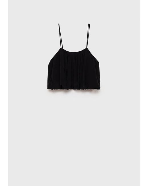 Mango White Balloon Crop Top