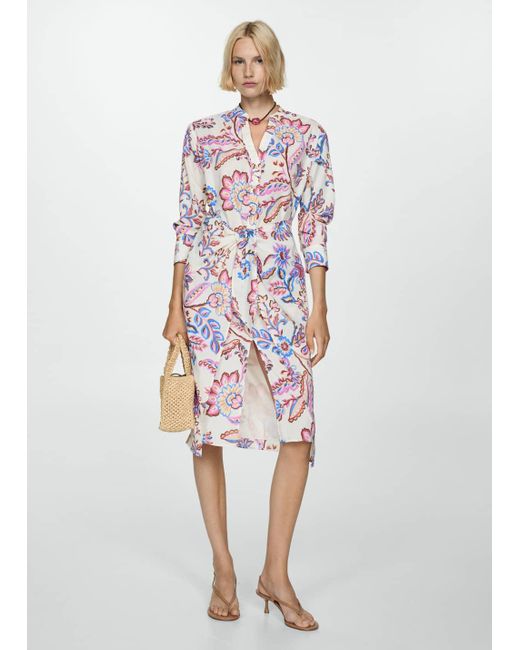 Mango floral print dress sales