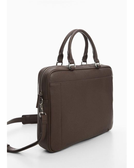 Mango Brown Leather-effect Briefcase for men