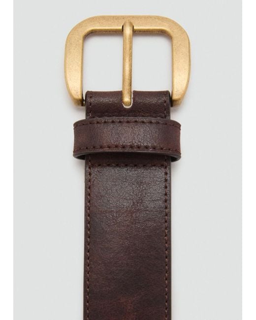 Mango Brown Square Buckle Belt
