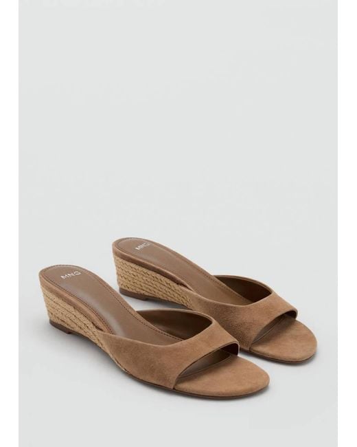 Mango Brown Espadrille Wedge Sandal