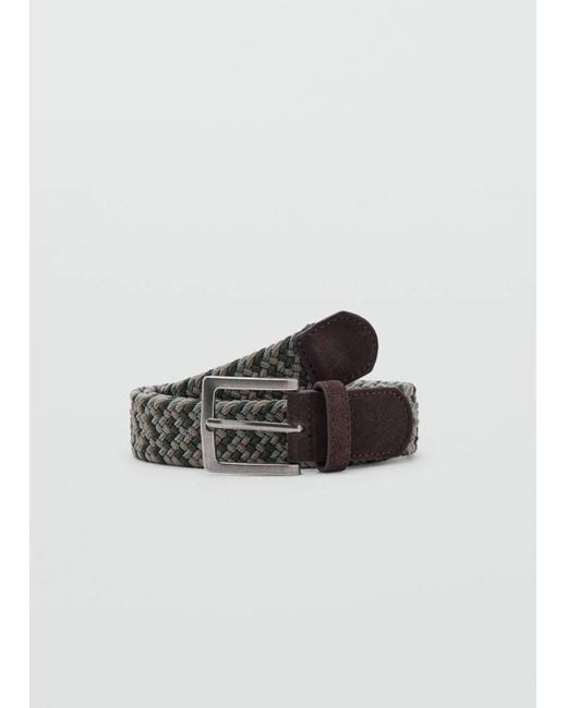 MANGO TEEN Green Colourful Braided Belt for men