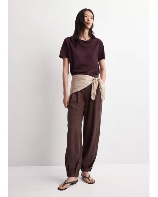Mango Purple Short-Sleeved Knitted Sweater