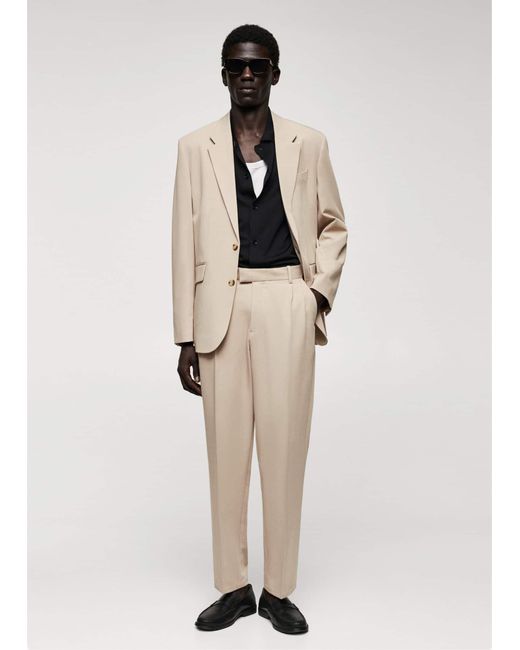 Mango Natural Regular Fit Suit Blazer Light/pastel for men