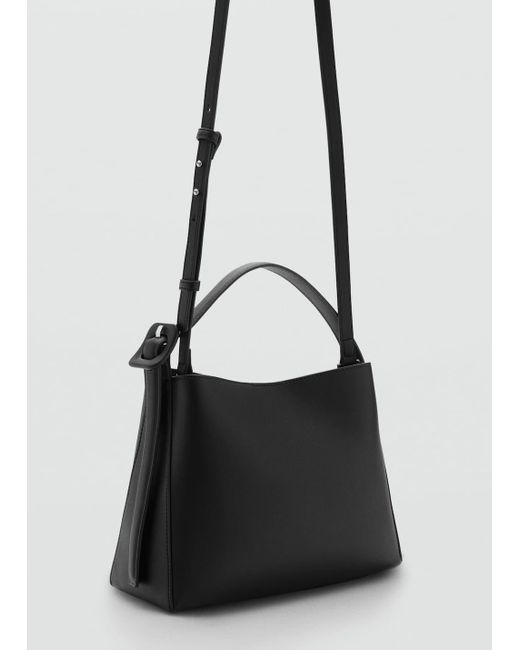 Mango Black Mini Shopper Buckle Bag