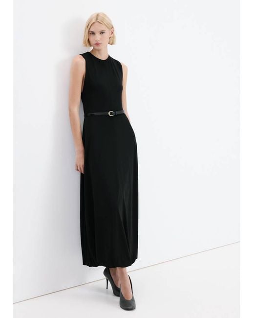 Mango Black Flared Cotton Dress