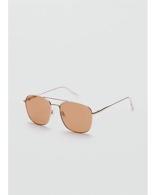 Mango White Metallic Frame Sunglasses