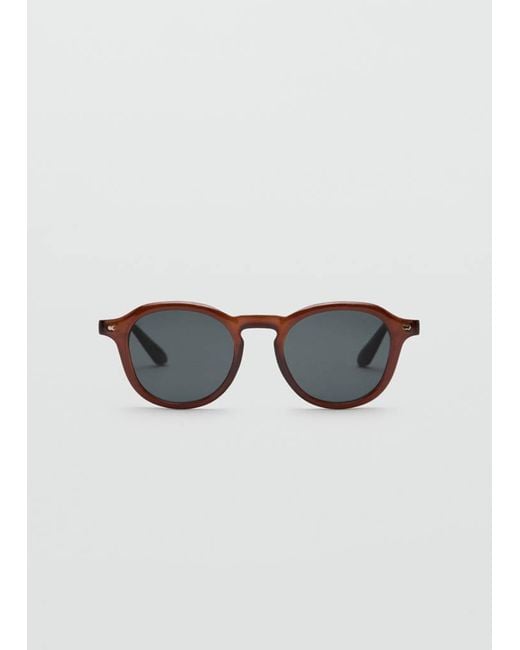 Mango Brown Semi-Transparent Frame Sunglasses for men