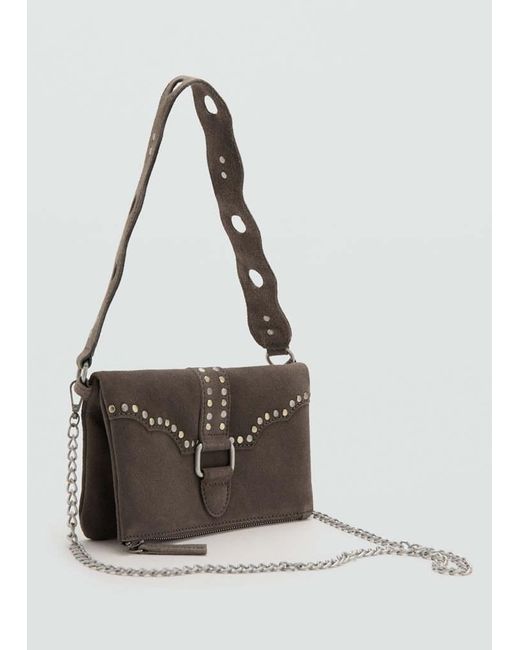 MANGO TEEN White Stud Leather Bag