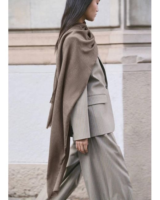 Mango Brown Frayed Edge Scarf