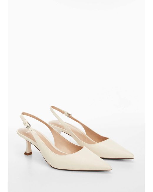 Mango White Kitten Heel Shoes