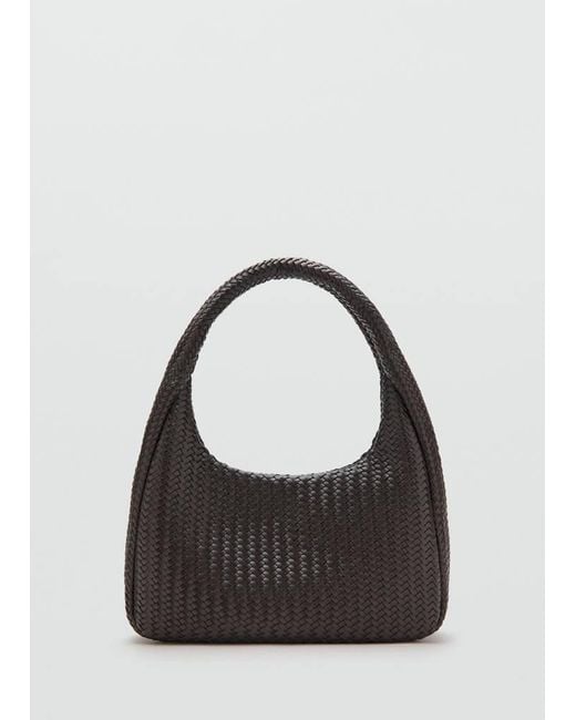 Mango Black Braided Shoulder Bag