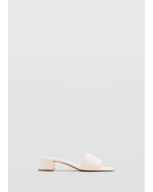 Mango Natural Block-Heel Sandals With Strap