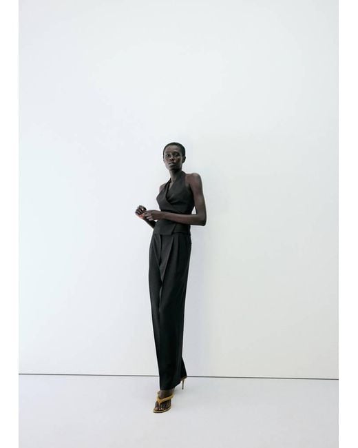 Mango Black Wrap Halter Vest