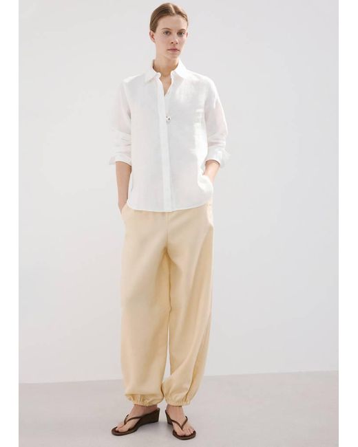 Mango Natural Straight Linen Shirt