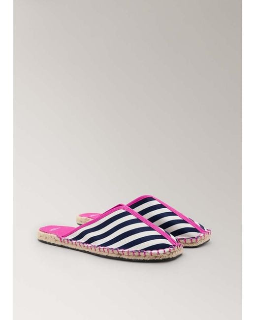 Mango Blue Espadrille With Striped Jute Sole