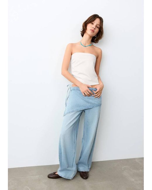 MANGO TEEN White Strapless Top