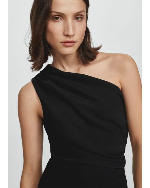 Mango Black Asymmetrical Dress With Side Slit