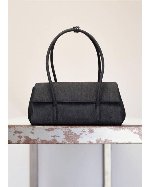 Mango Black Denim Shoulder Bag