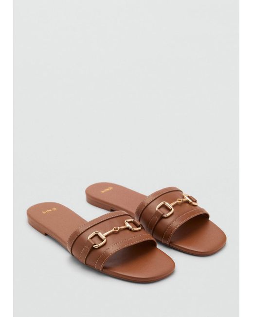 Mango Brown Buckle Sandals