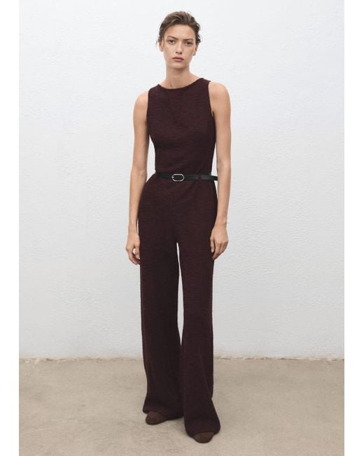 Combinaison Chinée Avec Ceinture Lie De Vin Mango en coloris Multicolor