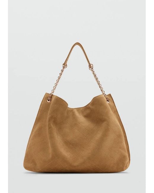Mango Brown Suede Drawstring Bag
