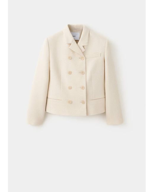 Mango Green Short Double-Breasted Jacket