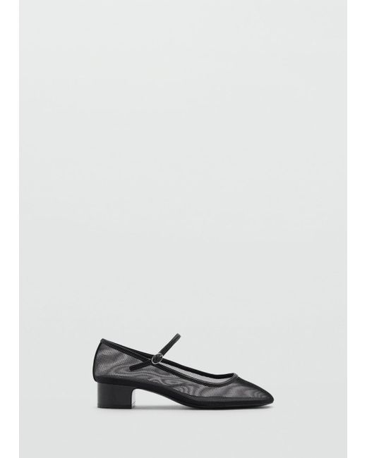 Mango Blue Mesh Shoes With Buckle Strap