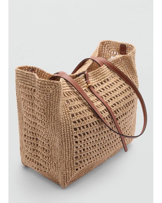 Mango Brown Natural Fibre Shopper Bag