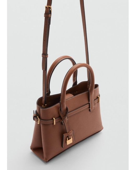 Mango Brown Mini-Shopper With Rear Padlock