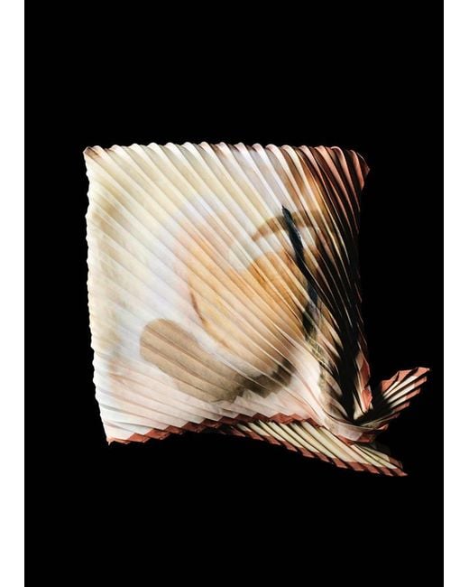 Mango Brown Printed Pleated Scarf